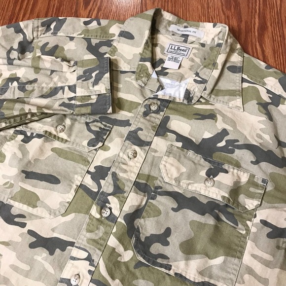 L.L. Bean Mens Medium Camo Shirt Shacket‎ - Picture 1 of 4